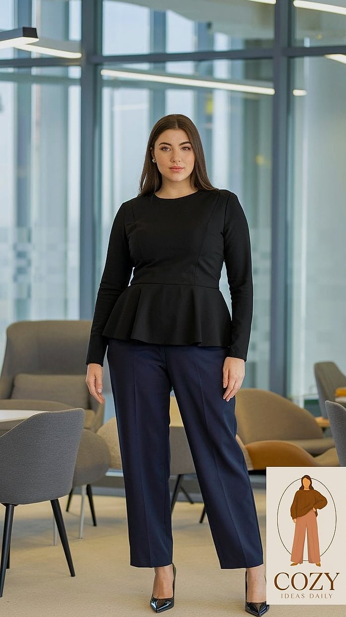 The All-Black Office Uniform With Gold Accents