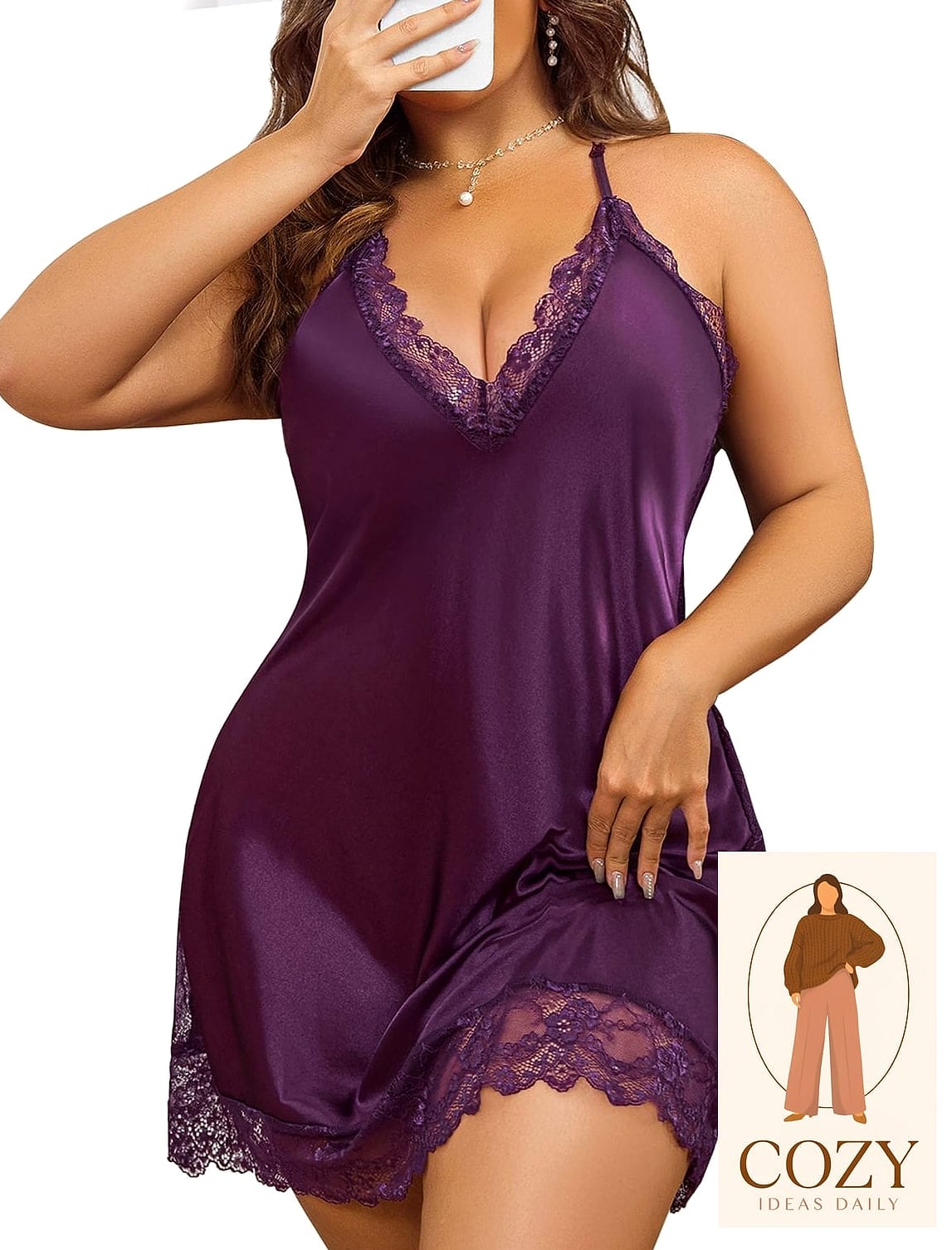 Amethyst Slip Dress for Layering