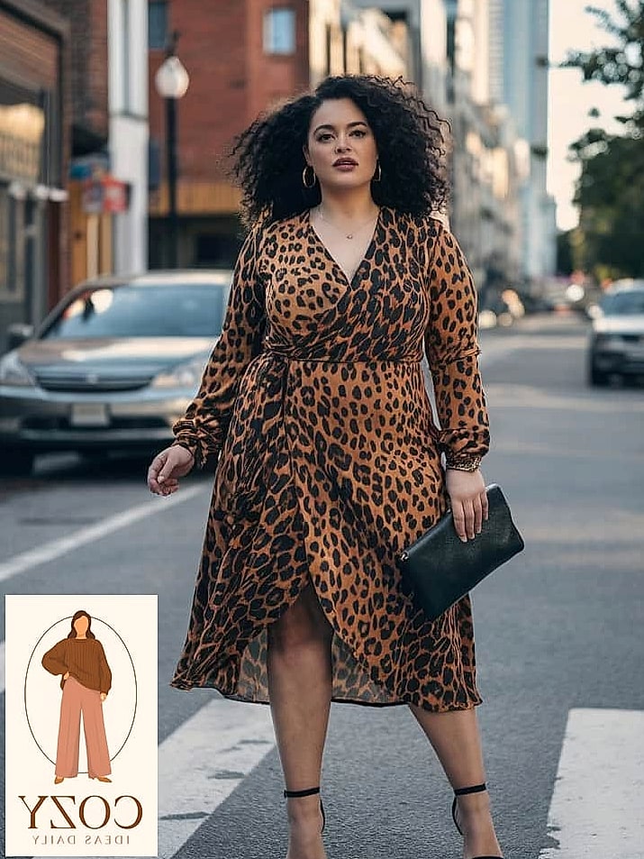Animal Print Wrap Skirt and Fitted Top