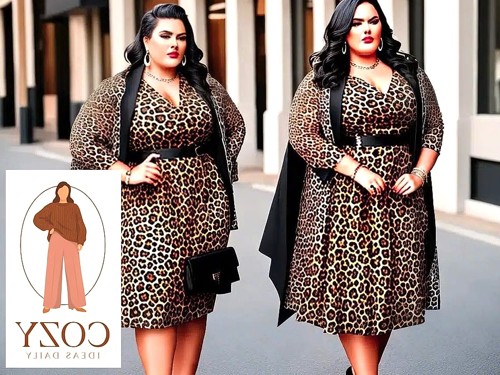 Animal Print Dress with Denim Jacket