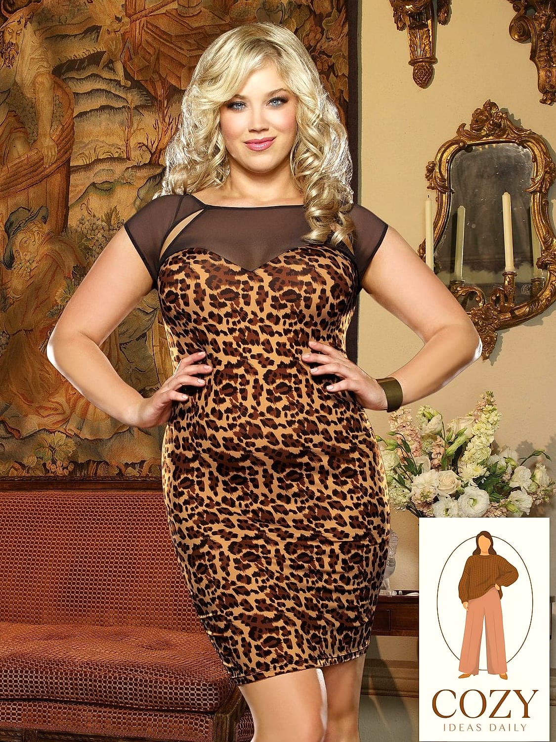 Animal Print Wrap Dress