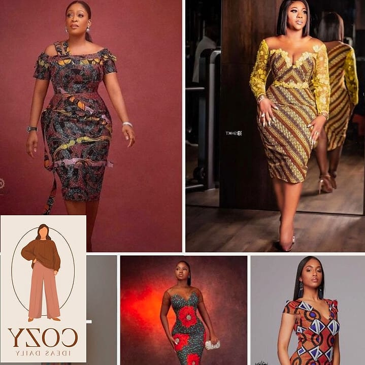 Ankara Print Bodycon Dress With Sleeves