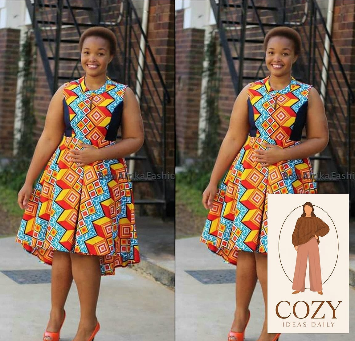 Ankara Print Halter Neck Dress