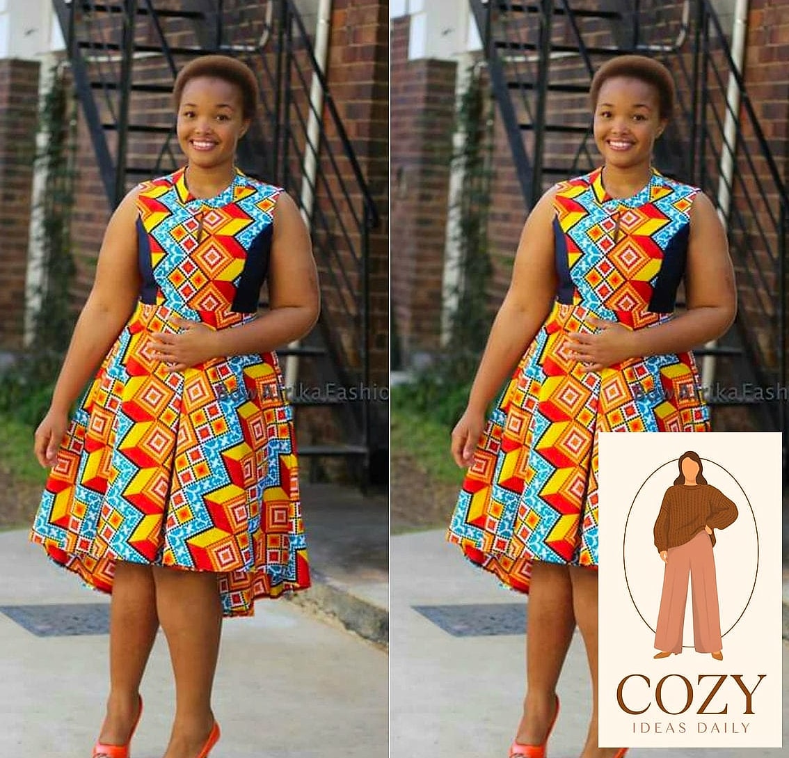 Ankara Print Plus Size Two Piece Skirt Set
