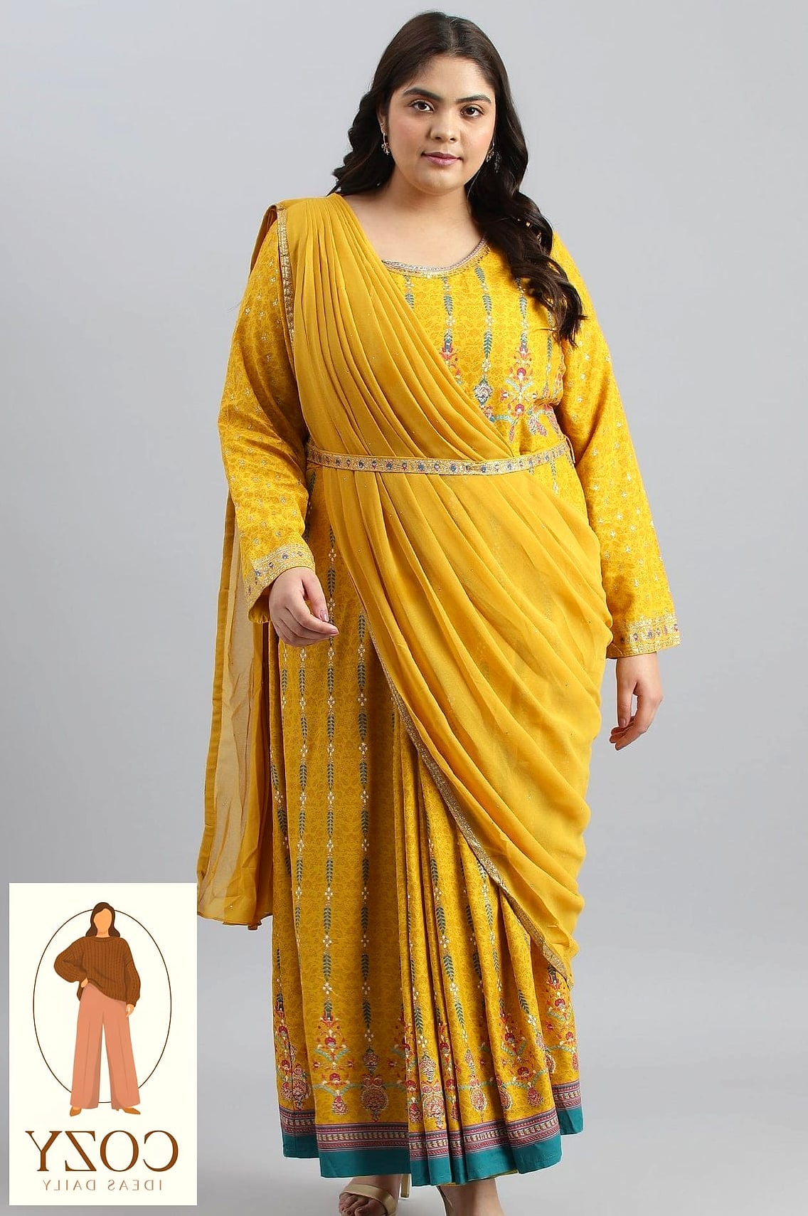 Belted Saree for a Defined Waist