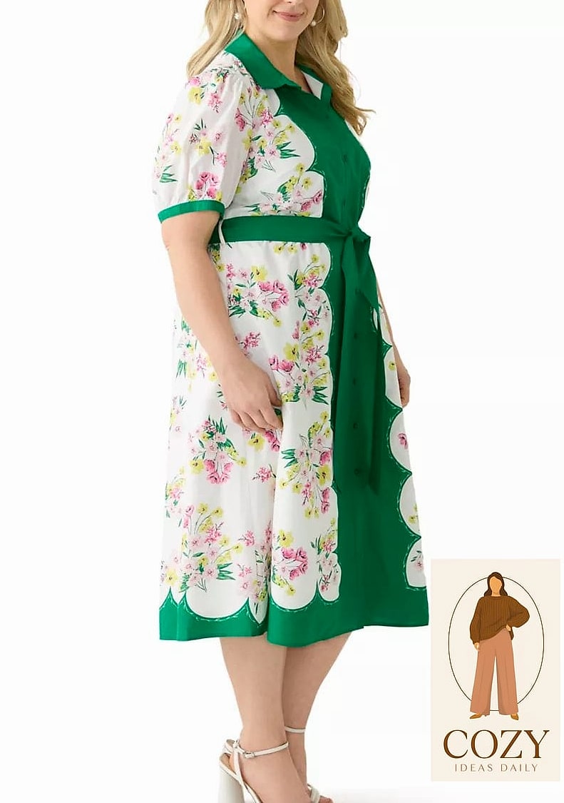 27 Plus Size Work Dresses That Are Going Viral on Pinterest Right Now 10 The Belted Shirtdress for Definition and Shape