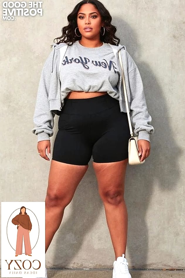 Biker Shorts Under an Oversized Sweater