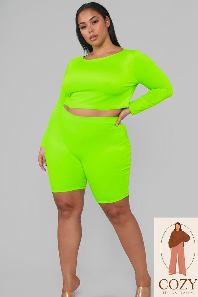 The Biker Shorts and Chunky Knit Combo