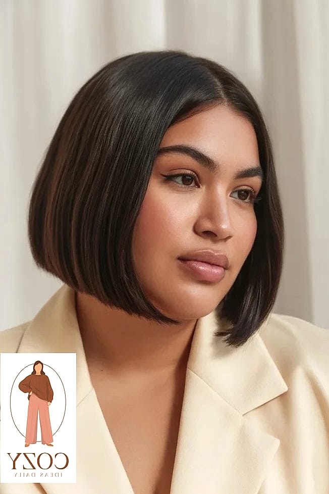 The Blunt Bob With a Deep Side Part