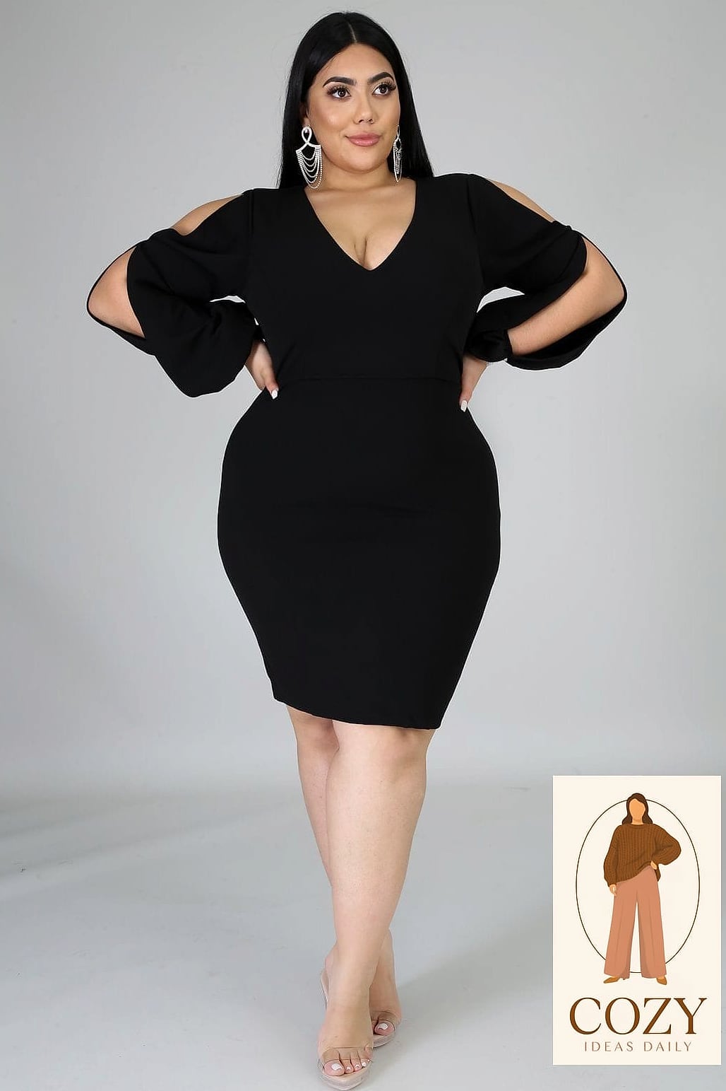 Bodycon Dress with an Oversized Blazer