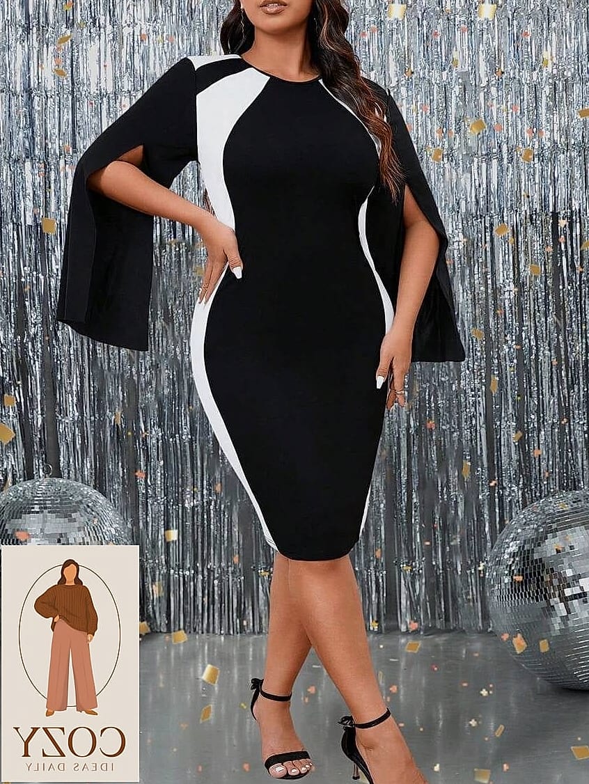 Bodycon Dress with a Statement Coat