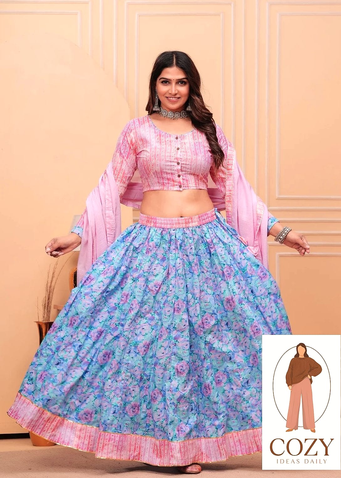 A Bodycon-Style Choli With a Flared Lehenga
