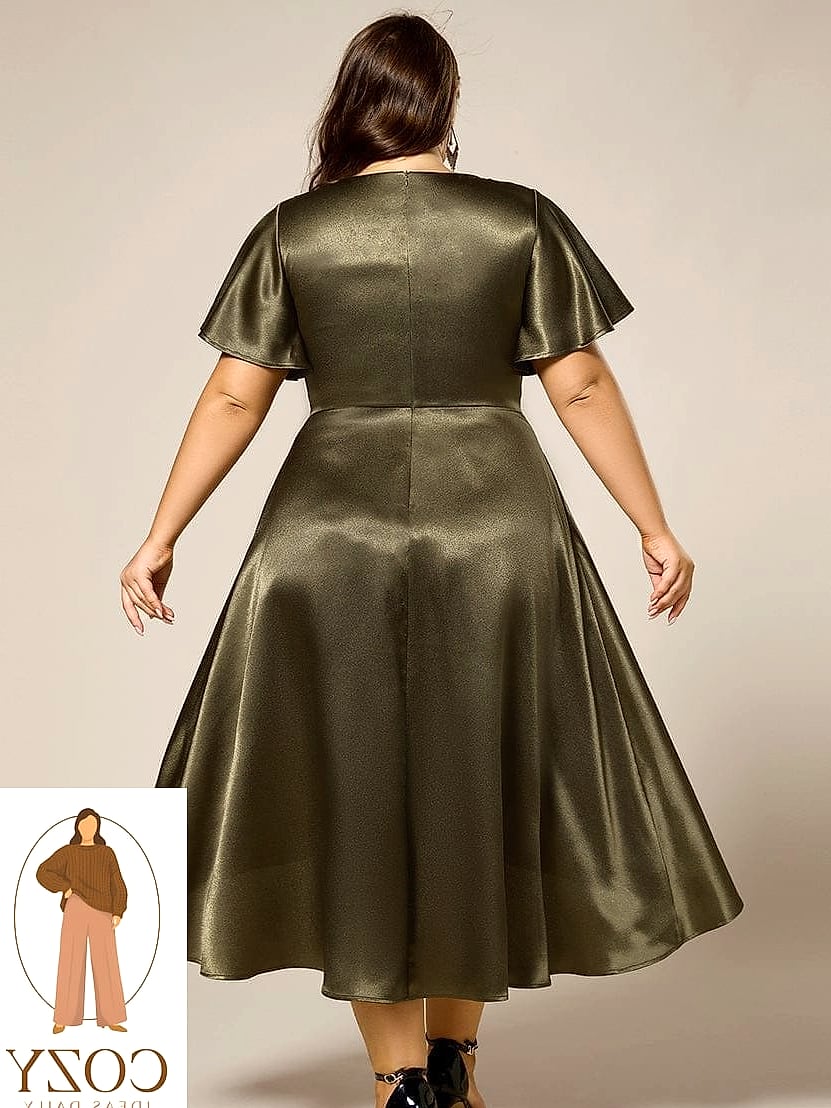 The Camel Satin Slip Dress