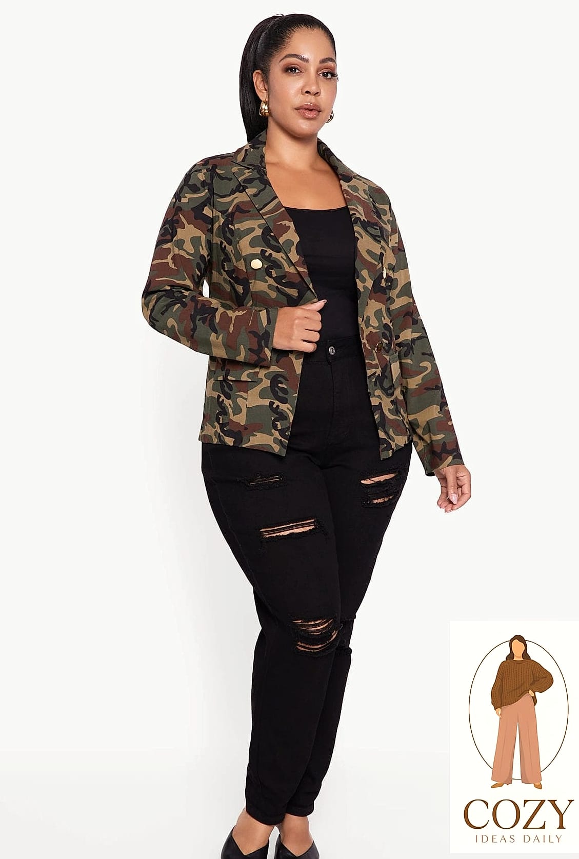 Camo Print Jacket and Basics