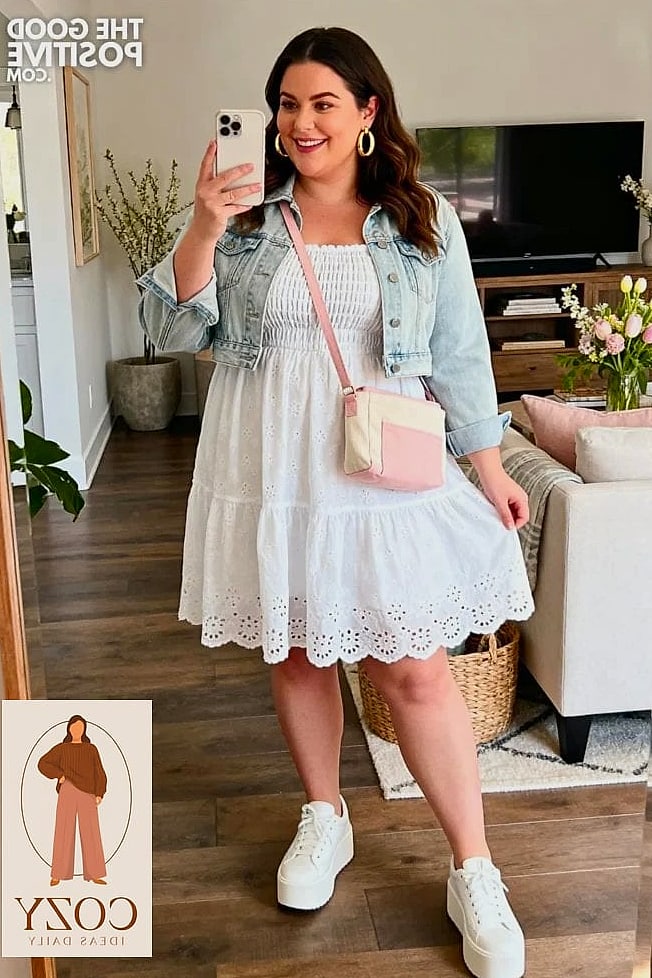 Casual Sundress and Denim Jacket for Daytime Dates