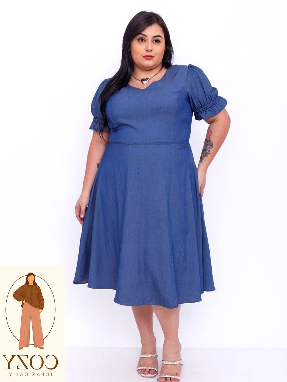 Chambray Babydoll Dress