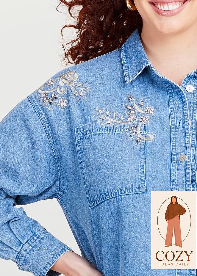 Chambray Shirt Dress with a Belt