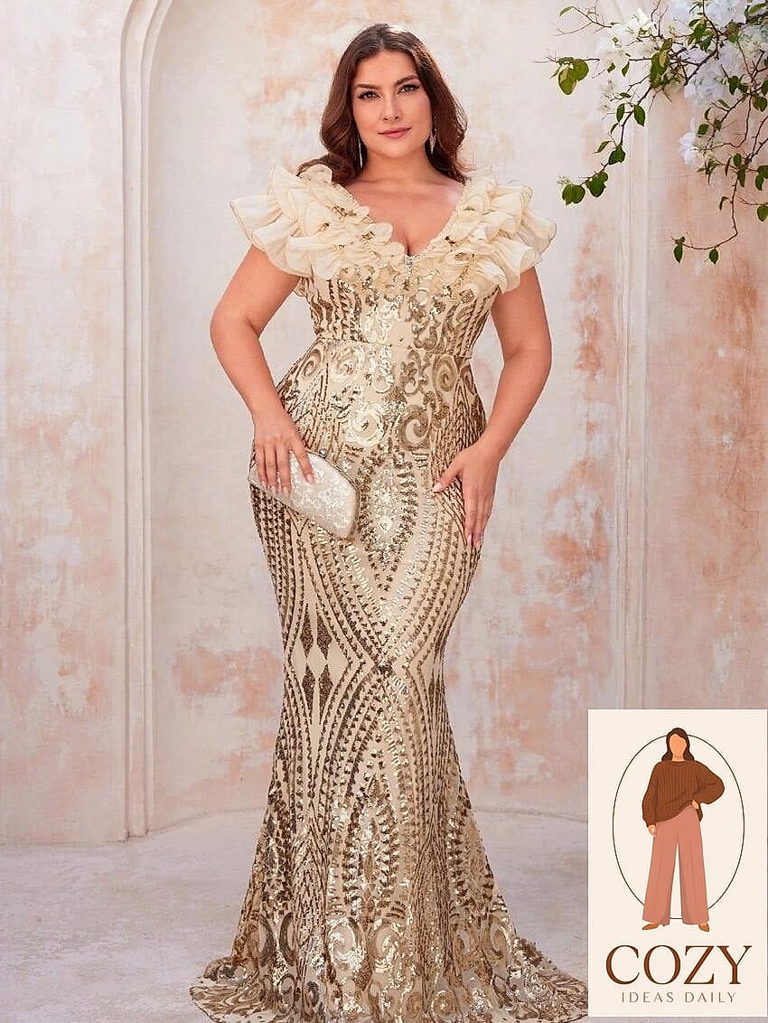Champagne Sequin Dress for the Reception