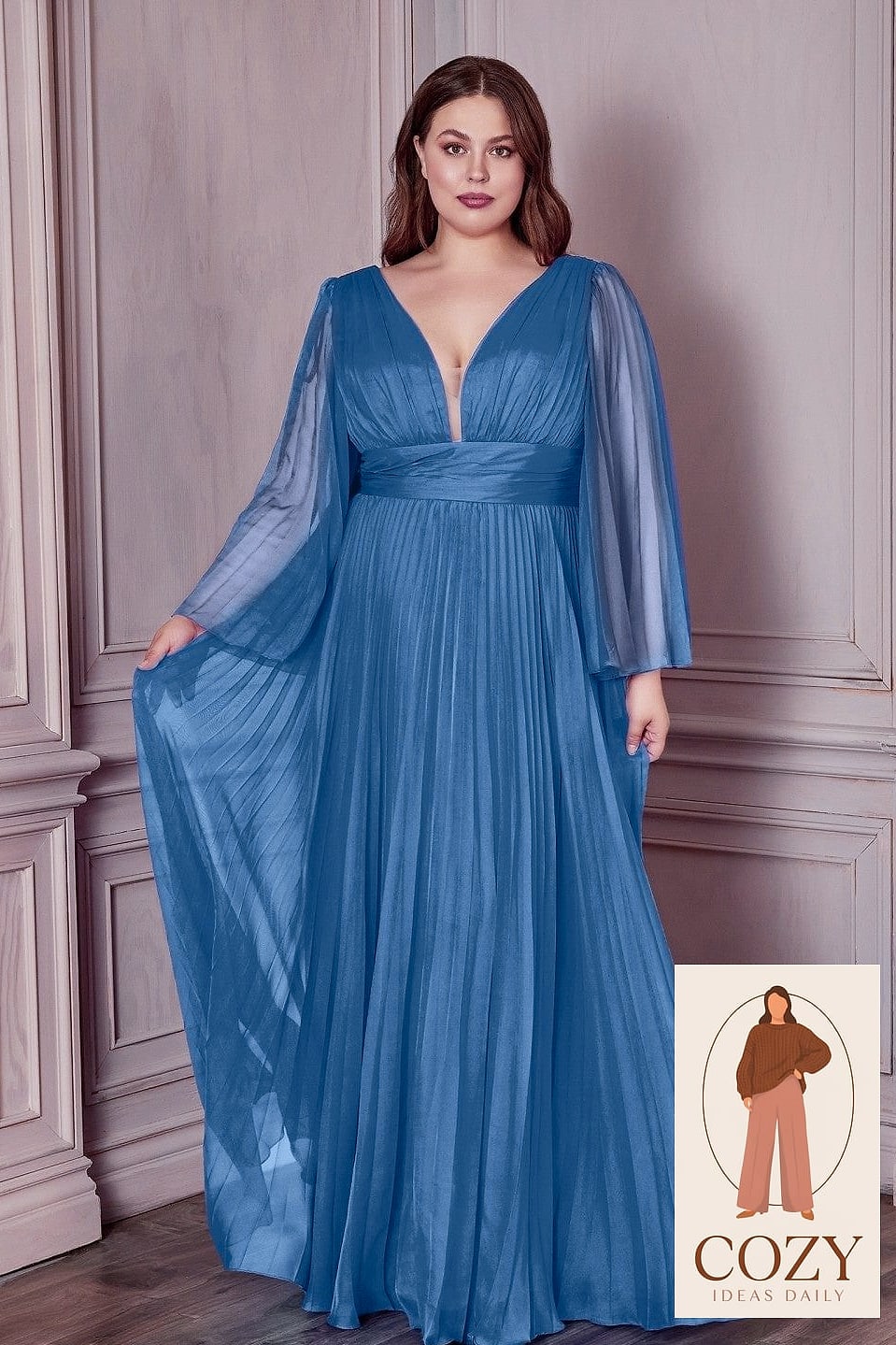Chiffon A Line Dress in Sage Green