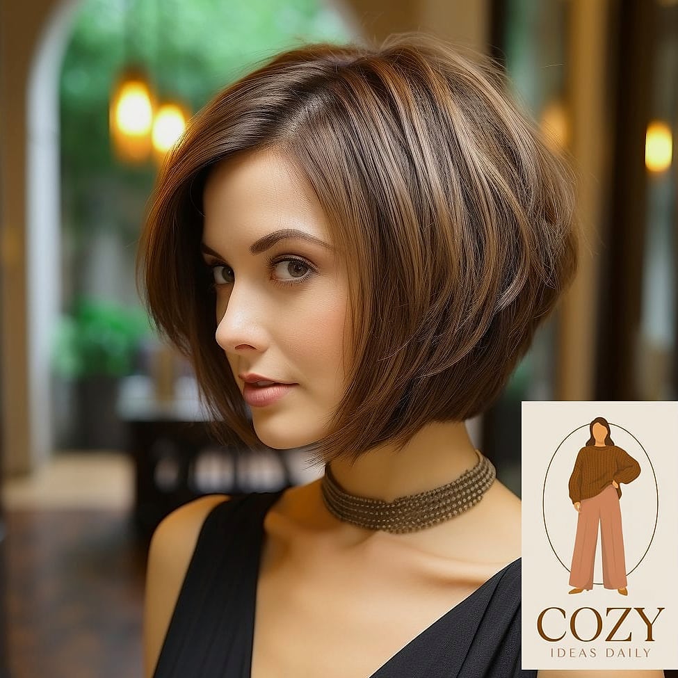 The Chin-Length Bob With Curtain Bangs