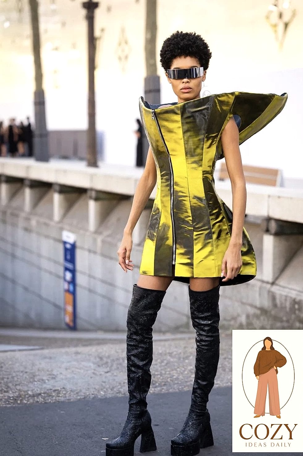 The Chrome Metallic Slip Dress