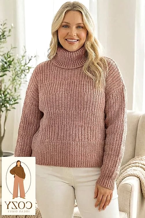 Chunky Knit Sweater and Straight-Leg Jeans