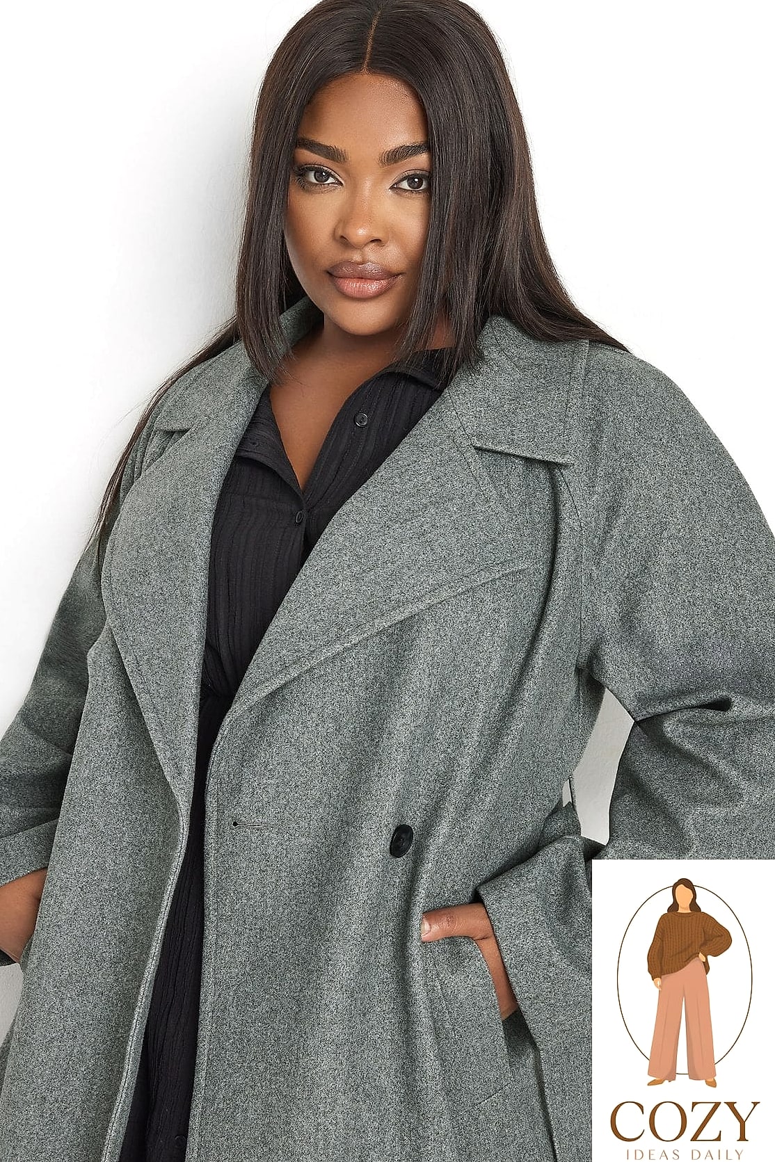 20 Plus Size Posing You'll Want to Screenshot Immediately 14 The Coat Open Reveal