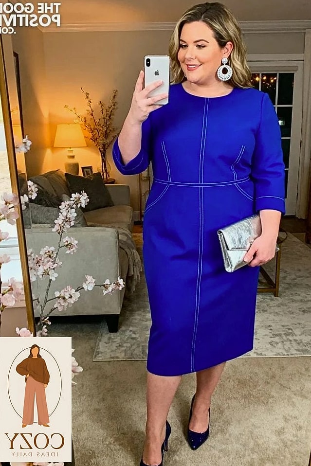 Cobalt Blue Midi With Puff Sleeves