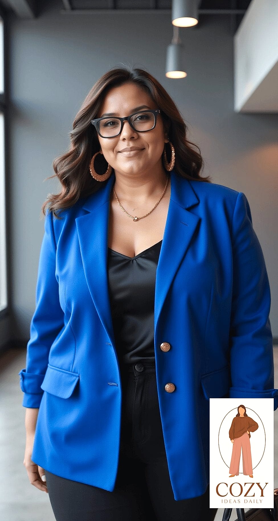 Cobalt Blue Wrap Top and Pencil Skirt