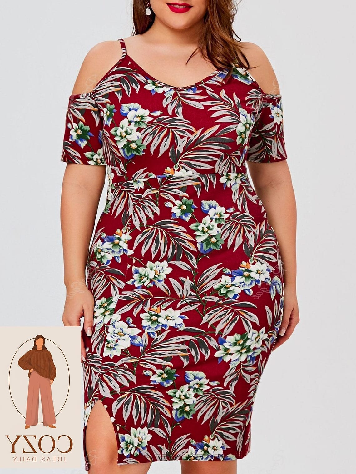 The Cold-Shoulder Midi in Rust