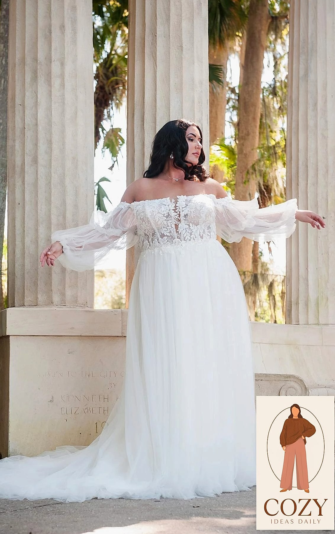 Cold-Shoulder Chiffon Dress in Camel