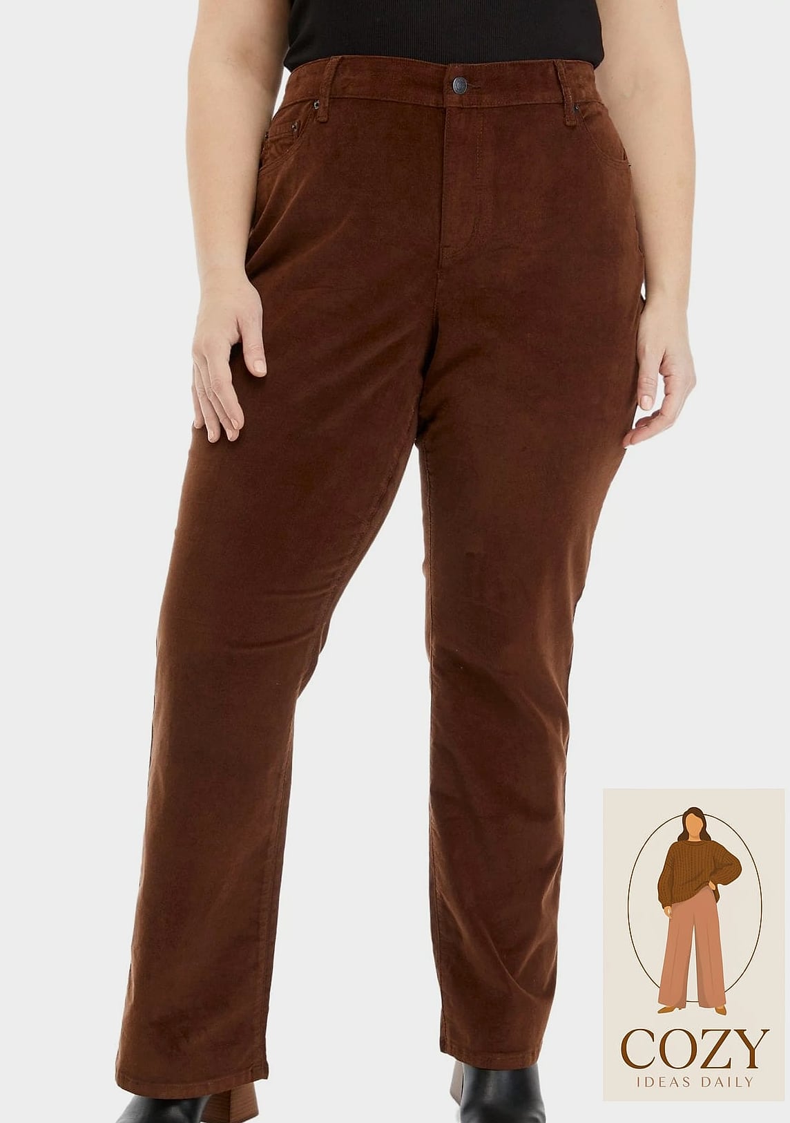 Corduroy Trousers With a Fitted Blouse