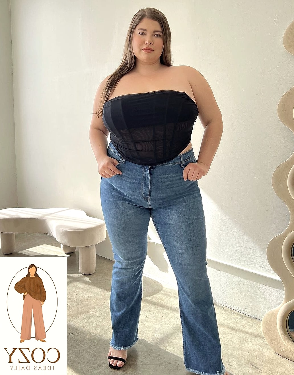 Corset Top and Wide-Leg Trousers