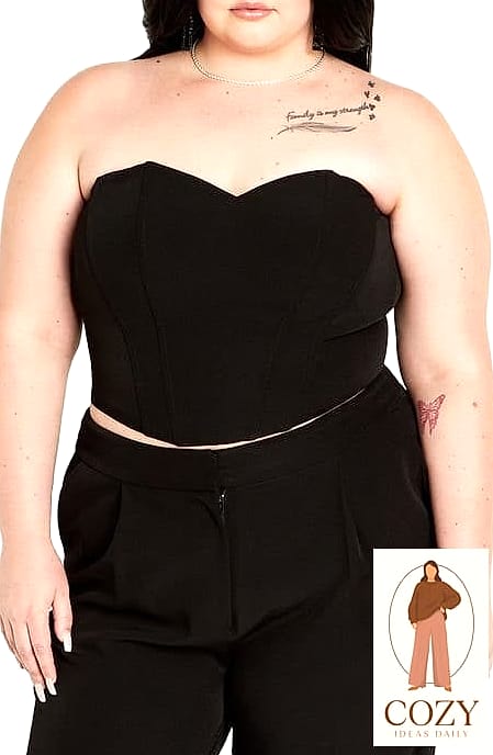 Corset Top And Wide-Leg Trousers
