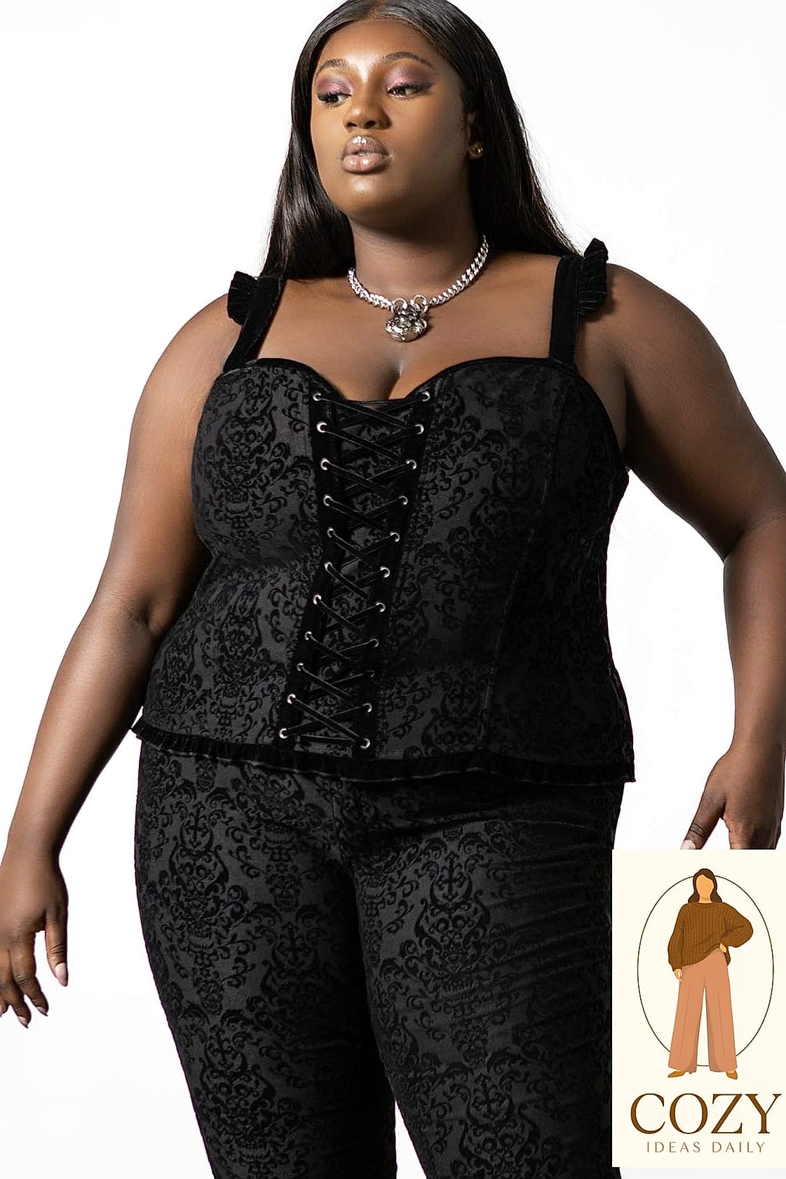 Corset Top with Straight-Leg Jeans