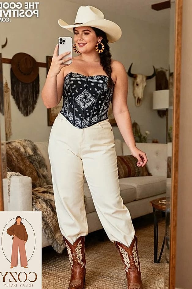 Corset Top Meets Wide-Leg Jeans