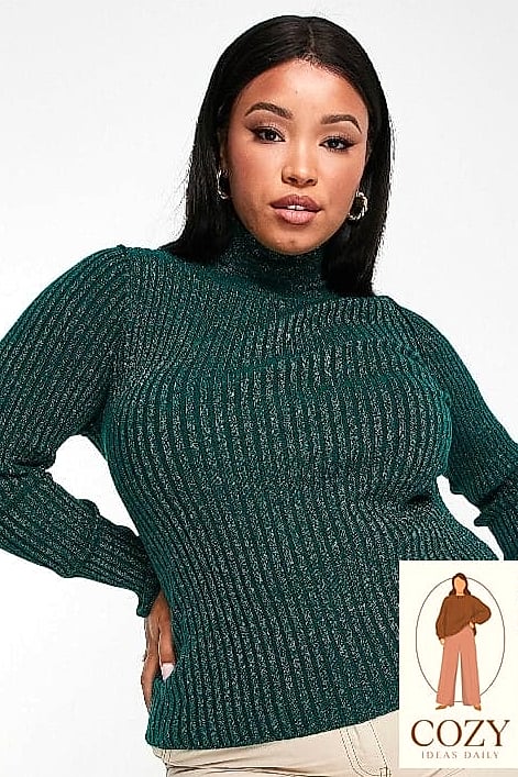 Cropped Sweater With A Leather Mini Skirt