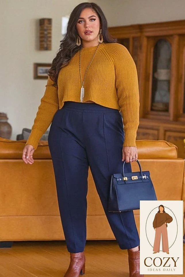Cropped Sweater and Wide-Leg Jeans