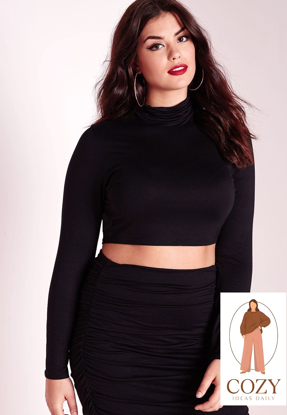 Crop Top and High-Waisted Skirt Combo