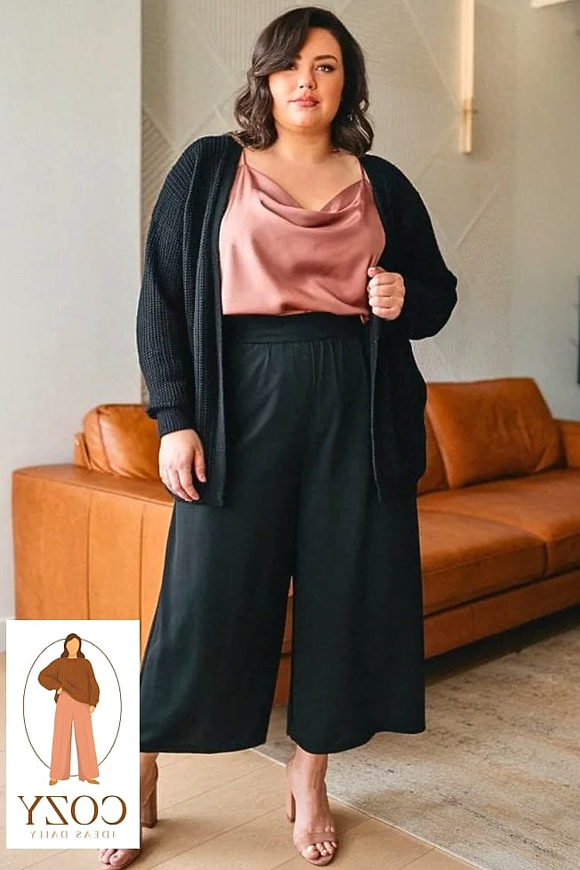 Culottes With a Silk Camisole and Blazer