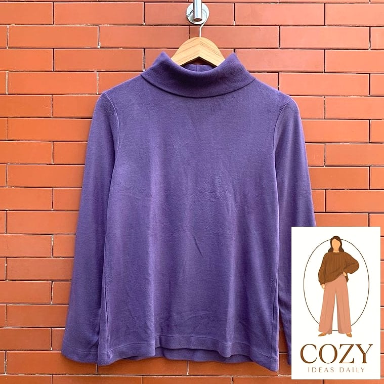 Deep Purple Turtleneck Dress
