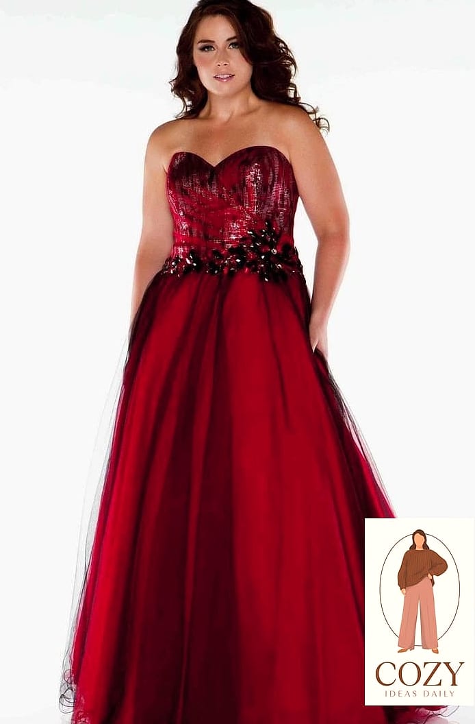 Deep Red Velvet Gown