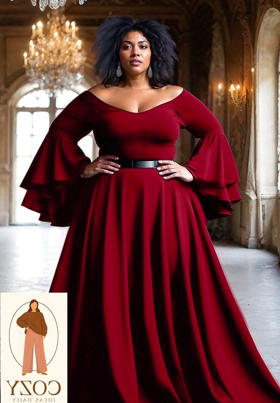 Deep Red Satin Gown