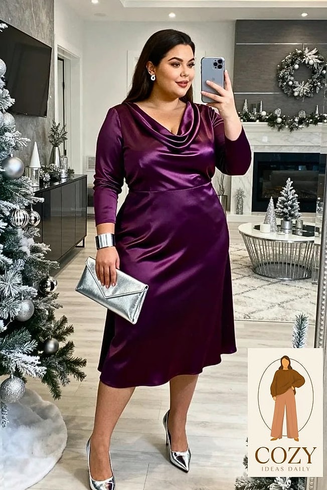 Deep Violet Off-Shoulder Dress