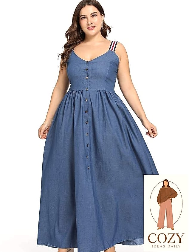 Denim Dress with a Waist Belt