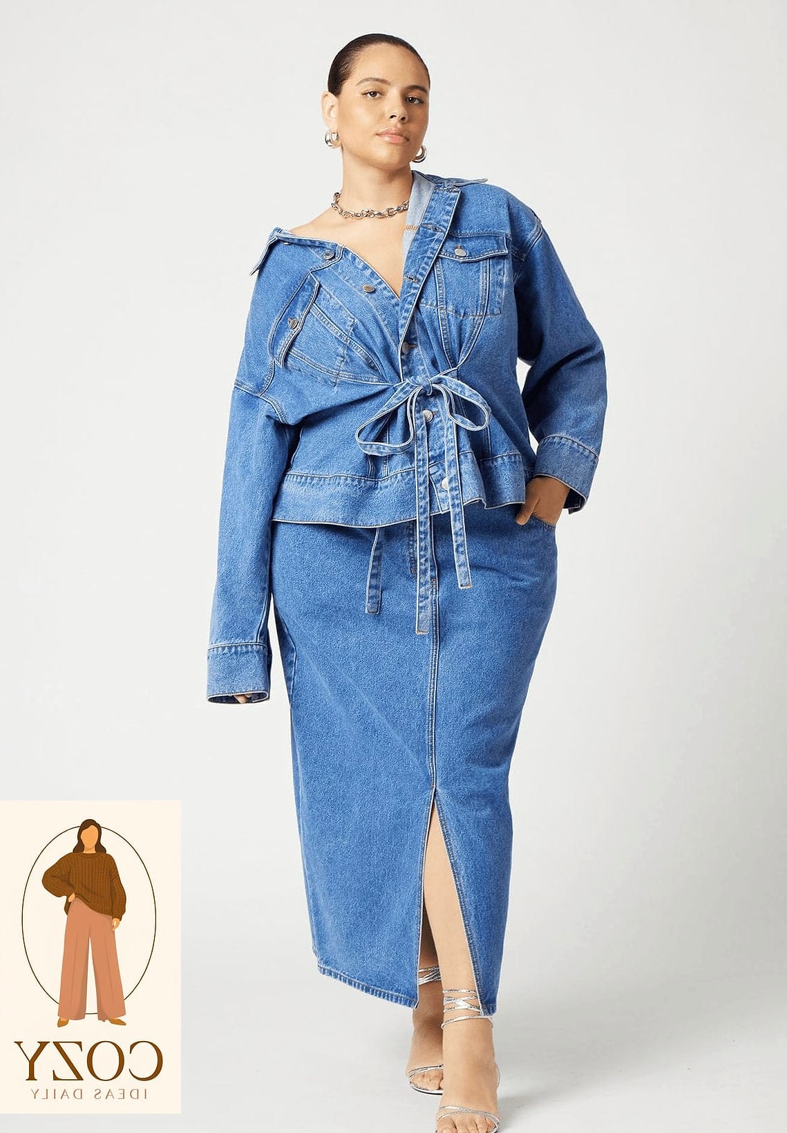 Denim Mini Skirt and Corset Top Combo