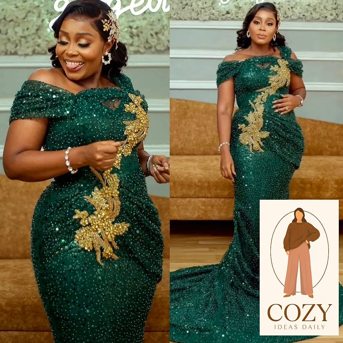 Emerald Green Velvet for Winter Events