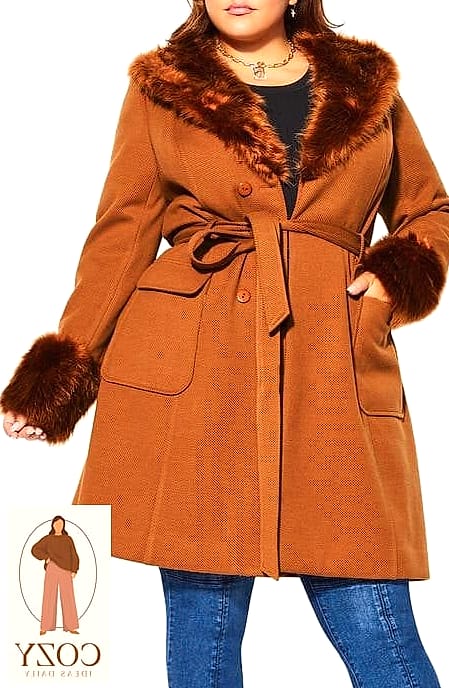 Faux Fur Jacket Over A Slip Dress