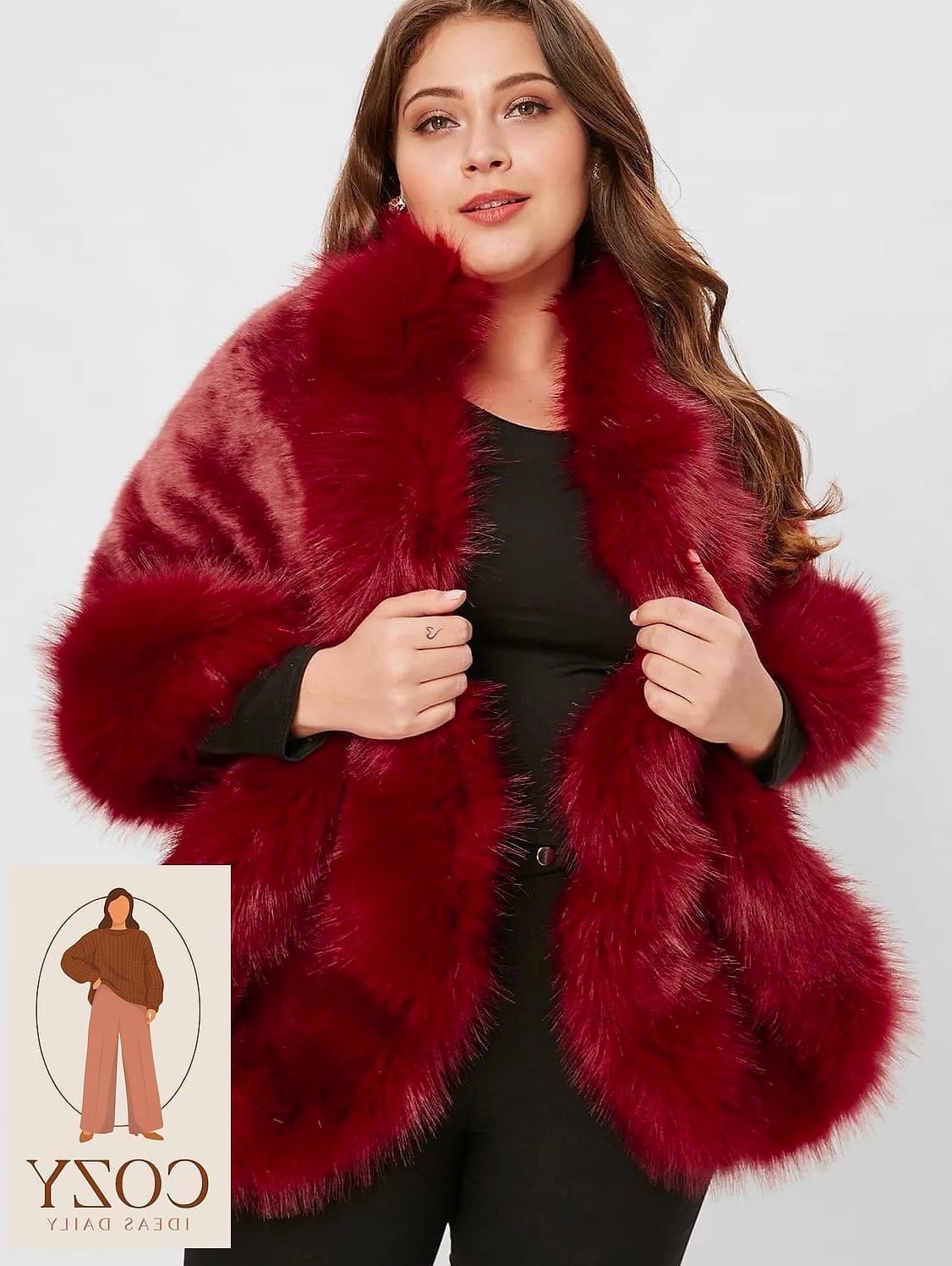 24 Plus Size Looks For Winter That Are Absolutely Stunning 10 Faux Fur Vest Over a Bodycon Dress