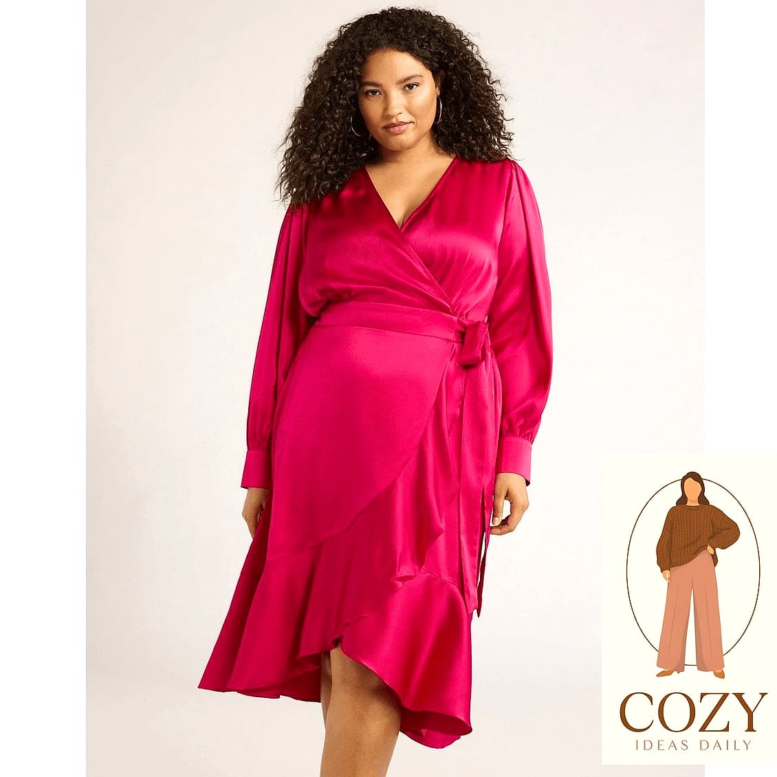 Faux Wrap Sweater Dress for Cozy Chic